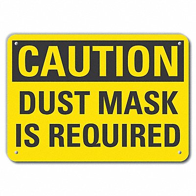 LYLE LCU30271RA10x7 Rflct Dust Mask Caution Sign 7x10in Alum