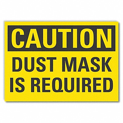 LYLE LCU30271RD5x35 Dust Mask Caution Reflective Label 3.5x5in