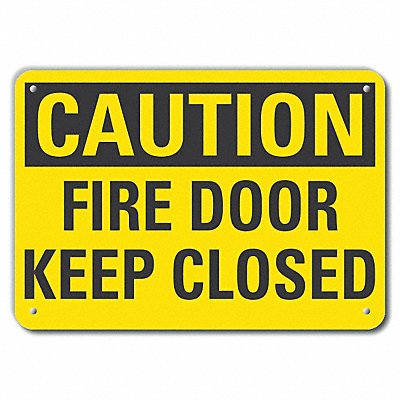 LYLE LCU30272RA14x10 Reflective Fire Door Cautn Sign 10x14in Alum