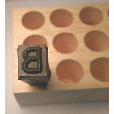 YOUNG BROS. STAMP WORKS YOU07273B Hand Stamp Letter B 5/16in Steel Gothic