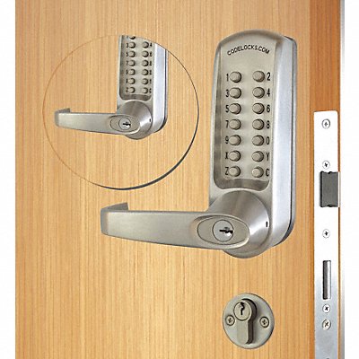 CODELOCKS CL650BBICBS Mechanical Lockset Brushed Steel Lever