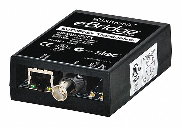 ALTRONIX EBRIDGE1PCTX PoE Transceiver 2-1/2 D x 2-1/2 W Blk
