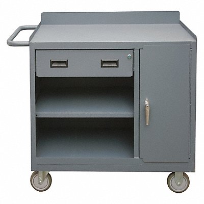 DURHAM MFG 2212ALU95 Mobile Cabinet Bench Steel 36 W 18 D