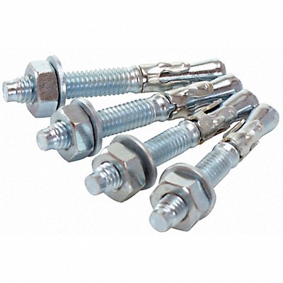 VESTIL AS3834PK Wedge Anchors 3/8 in Dia x 3 in L PK4
