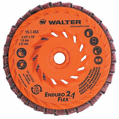WALTER SURFACE TECHNOLOGIES 15I453 Flap Disc 4 1/2 in Dia 5/8 in Arbor