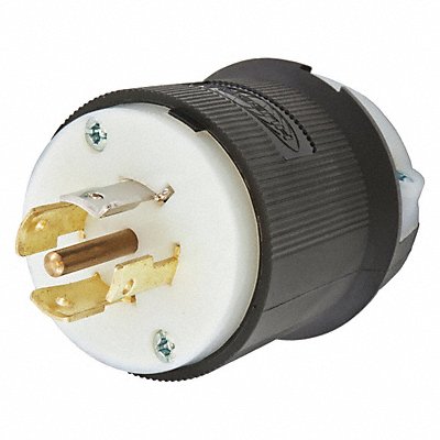 HUBBELL HBL2531 Locking Plug Black/White Nylon 4 Poles