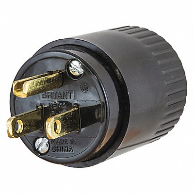 HUBBELL 515P Straight Blade Plug Blk 15 A Stnd 5-15P