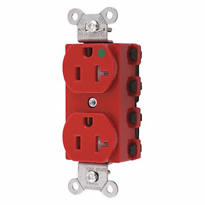 HUBBELL SNAP8300RTRA Receptacle Red 20 A 2P3W Back 1PK