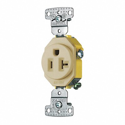 GRAINGER RR201I Receptacle Ivory 1.0 HP 20A 3 Wires