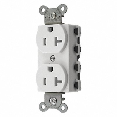 HUBBELL SNAP5362WTRA Receptacle White 20 A 2P3W Back 1PK