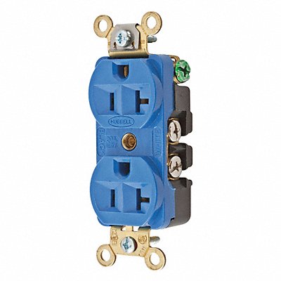 HUBBELL HBL5352BL Receptacle Blue 1.0 HP 3 Wires Nylon