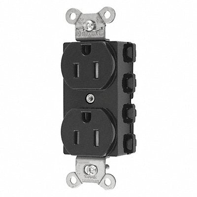 HUBBELL SNAP5262BKTRA Receptacle Black 15 A 2P3W Back 1PK