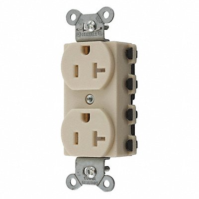 HUBBELL SNAP5362ITRA Receptacle Ivory 20 A 2P3W Back 1PK