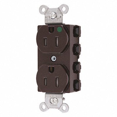 HUBBELL SNAP8200TRA Receptacle Brown 15 A 2P3W Back 1PK