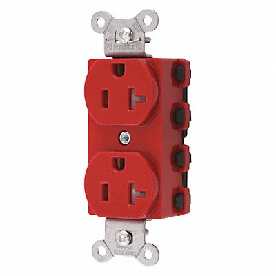 HUBBELL SNAP5362RTRA Receptacle Red 20 A 2P3W Back 1PK