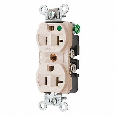 HUBBELL HBL8300HLA Recept Light Almond 20 A 2P3W Bk Sd 1PK