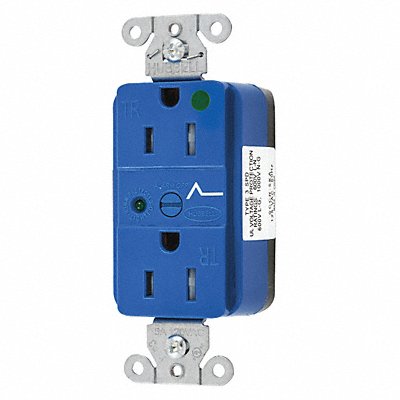 HUBBELL SNAP8262S Receptacle Blue 15 A 2P3W Back 1PK