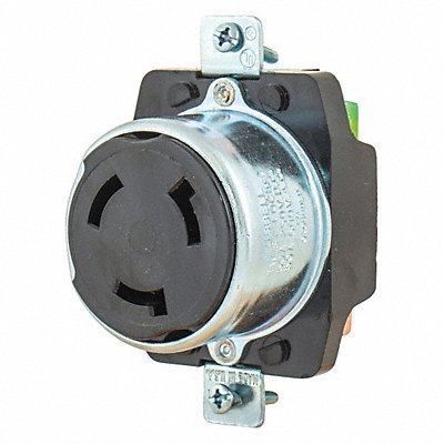GRAINGER 3769 Locking Receptacle Blk 600VAC/250VDC 50A