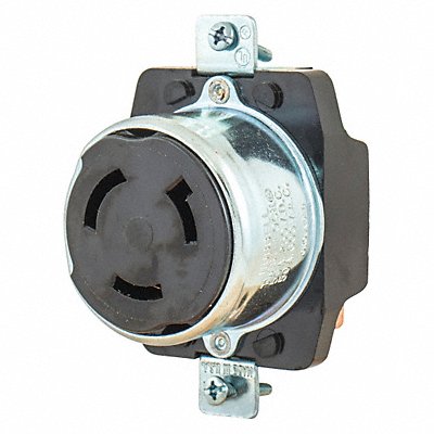 GRAINGER 3771 Locking Receptacle Black 600VAC/250VDC