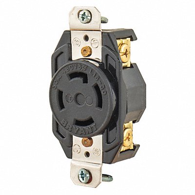 GRAINGER 71630FR Locking Receptacle Blk 480VAC 10 HP 30A