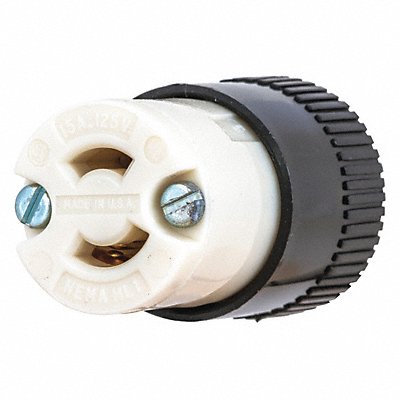 GRAINGER 7464N Mdgt Locking Connector Strt 15 A Blk Wht Nyl ML-1R