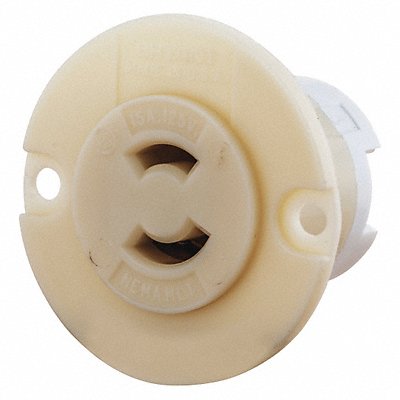 GRAINGER 7468N Locking Flanged Receptacle 125VAC Nylon