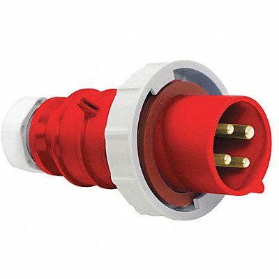 GRAINGER BRY420P7W Pin and Sleeve Plug 20 A Red 3Pl