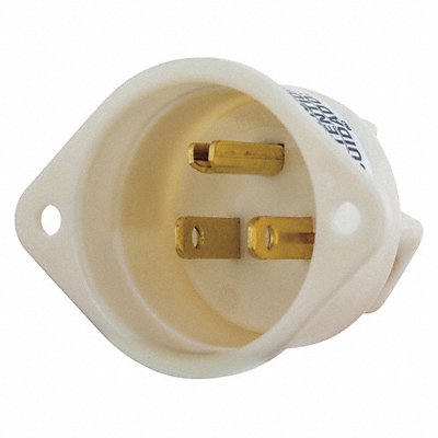 GRAINGER 5278 Flanged Inlet White 15 A Oval 5-15P