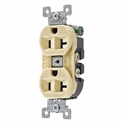 GRAINGER 5362BI Receptacle Ivory Nylon 1.0 HP 3 Wires