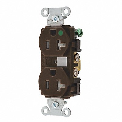 GRAINGER 8300HBTR Receptacle Brown 20A Nylon 2 Poles