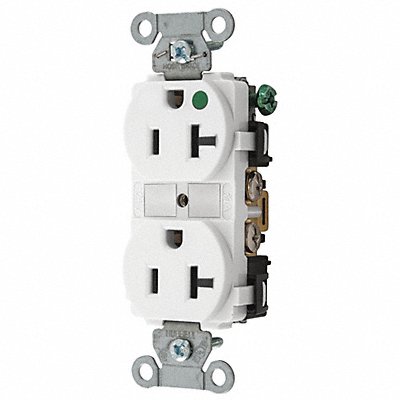 GRAINGER 8300HBW Receptacle White 20A 1.0 HP 2 Poles