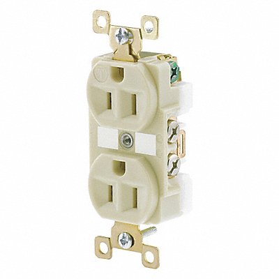 GRAINGER BRY5262I Receptacle Ivory Nylon 0.5 HP 2 Poles