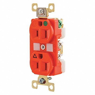GRAINGER BRY8200IG Receptacle Orange 15A 0.5 HP 2 Poles