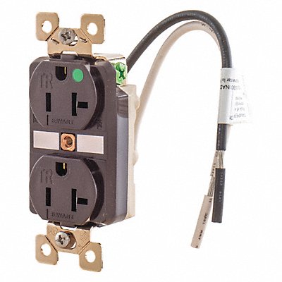 GRAINGER BRY8300TR Receptacle Brwn 20A Nylon 2 Poles