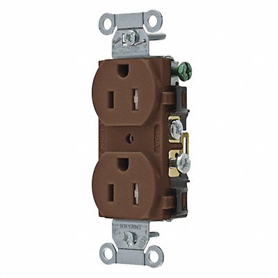 GRAINGER CBRS15TR Receptacle Brown 15A Nylon 2 Poles