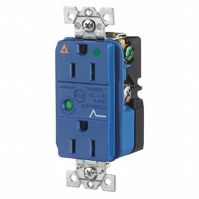GRAINGER SP82IGA Receptacle Blue 15A Nylon 0.5 HP 2 Poles