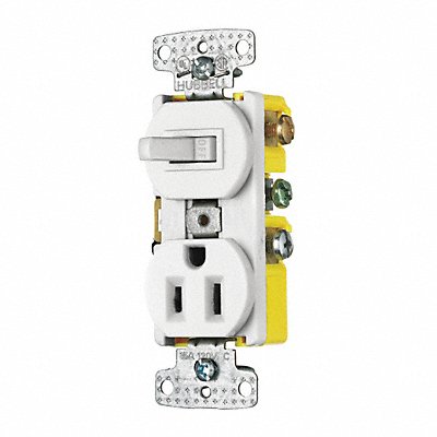 BRYANT RC108W Combo Device White 1P Switch and Recpt