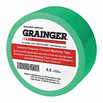 GRAINGER TC602LightGreen Masking Tape 1/4 W 60 yd L Green PK144
