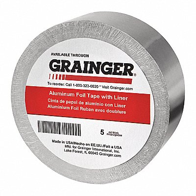 GRAINGER TC625L Foil Tape 2 in x 60 yd Aluminum PK24