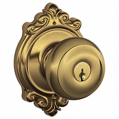 SCHLAGE F51AGEO609BRK Knob Lockset Mechanical Entrance Grd. 1