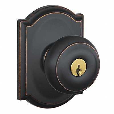 SCHLAGE F51AGEO716CAM Knob Lockset Mechanical Entrance Grd. 1