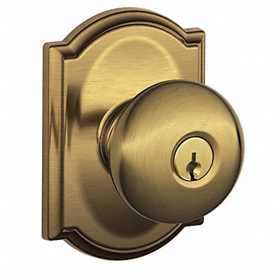 SCHLAGE F51APLY609CAM Knob Lockset Mechanical Entrance Grd. 1