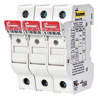BUSSMANN CHM4DU Fuse Block 0 to 30A Midget 4 Pole