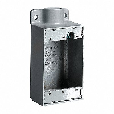 HUBBELL KILLARK FD2 Device Box Deep 3/4 Hub 4.62 L Grey