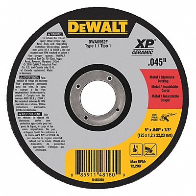 DEWALT DWA8952F Cut Off Wheel 7/8 Connect. A46U-BF