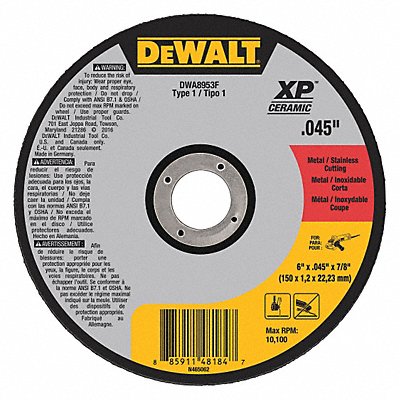 DEWALT DWA8953F Cut Off Wheel 7/8 Connect. A46U-BF