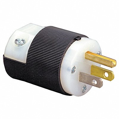 HUBBELL HBL5266C Strt Plg Blk Wht 15 A Stnd 5-15P