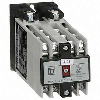 SQUARE D 8501XO1200V02 H2721 NEMA Control Relay 12NO 110/120VAC 10A