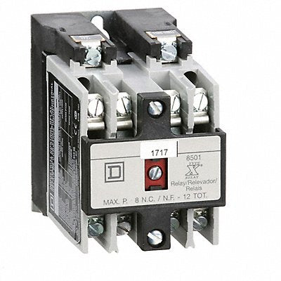 SQUARE D 8501XO20V02 H2715 NEMA Control Relay 2NO 110/120VAC 10A