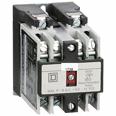 SQUARE D 8501XO40V02 H2717 NEMA Control Relay 4NO 110/120VAC 10A